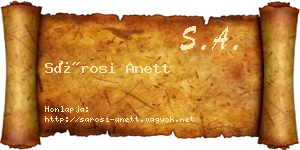 Sárosi Anett névjegykártya