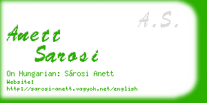anett sarosi business card